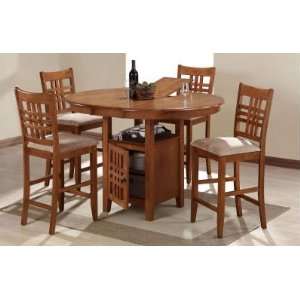   Line D475TB Solara Counter Height Dinette Table Base in Medium Brown