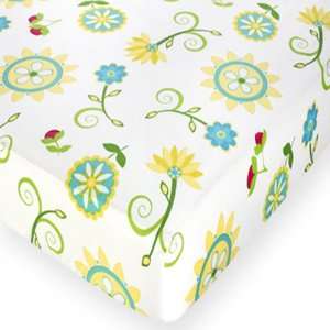  Layla Floral Print Fitted Crib Sheet Baby