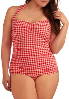     Red, White, Plaid, Casual, Halter, Spring, Summer, Rockabilly