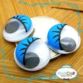   Blue 15MM Wiggles Eye Doll Supplies Glue On Eyelash Movable NEW  