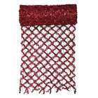   12 Commercial Length Extra Wide Wired Mesh Red Tinsel Garland Ribbon