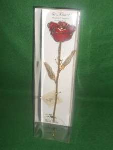 NIB REAL RED ROSE/FLOWER PRESERVED IN 24KGOLD  