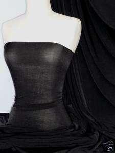 Black diabolo shiny lycra 4 way stretch fabric 37TK  