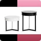 Modern Contemporary Jurra Black & White Lacquer End Table Set with 