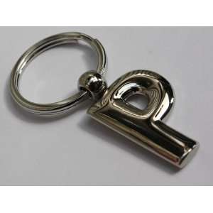  Solid Metal Letter P Keychain 