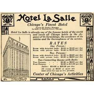  1910 Ad Hotel La Salle Lodging Madison Street Chicago 