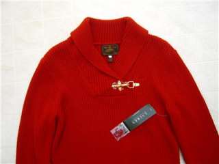 Ralph Lauren Polo CABLE Knit XL Shawl Button Pullover Sweater V Neck 