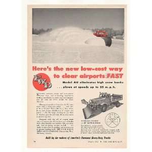  1952 FWD Model AU Airport Snow Remover Truck Print Ad 