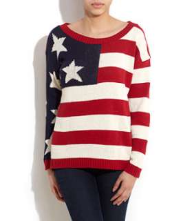 null (Multi Col) Cameo Rose USA Flag Jumper  255822399  New Look