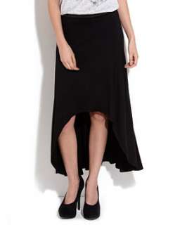 Black (Black) Black Dip Hem Jersey Skirt  247718301  New Look