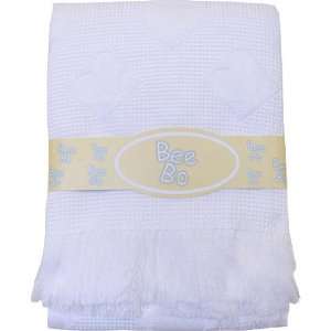  Large Soft White Acrylic Baby Shawl / Blanket   Hearts 