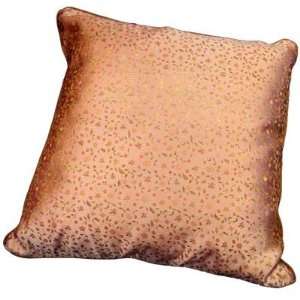 Pink brocade pillow cover with small gold flowers   zippered access 