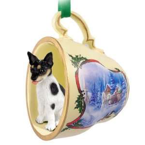  Rat Terrier Christmas Ornament Sleigh Ride Tea Cup