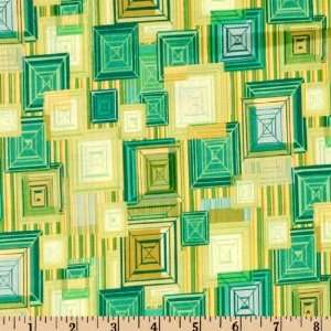  44 Wide Metro Hip To Be Square Verde Fabric By The Yard 