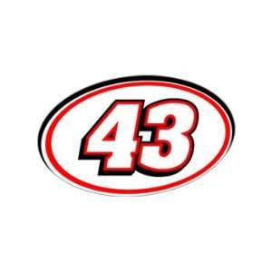  43 Number   Jersey Nascar Racing Window Bumper Sticker 