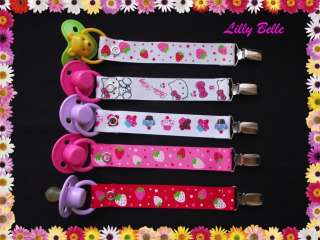 Beautiful Brightly Coloured Dummy Soother Clips Variety  