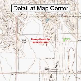   Map   Dewey Ranch SW, Kansas (Folded/Waterproof)