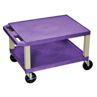   16 H Rolling Mobile Shelf Utility Cart Purple and Putty 