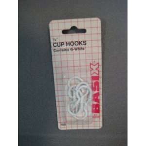  7/8 white cup hooks package of 6 