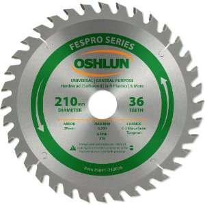 Oshlun SBFT 210036 210mm 36 Tooth FesPro General Purpose ATB Saw Blade 