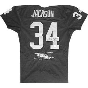 Bo Jackson Oakland Raiders Autographed Embroidered Stat Jersey