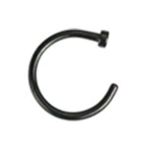  Black Titanium Anodized Over Surgical Steel Nose Ring Hoop 