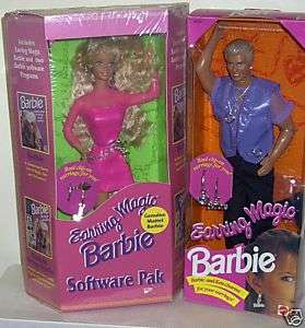 RARE NRFB Radio Shack Earring Magic Barbie & Ken Dolls  