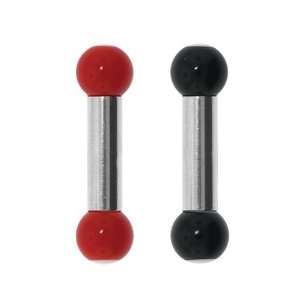  Red 316L Surgical Steel Big Gauge UV Acrylic Barbell   4G 