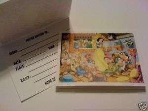 12 Snow White Party Invitations w/ envelopes  