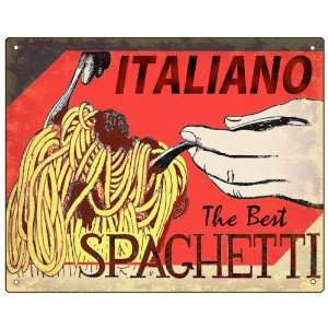 Spaghetti Pasta Sign Italian Restaurant deli diner retro vintge wall 