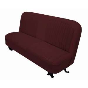   Red Leather Bench Seat Upholstery with Pleated Inserts Automotive