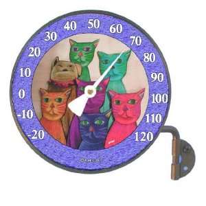   Handmade Cats Thermometer by Pink Cloud Gallery Patio, Lawn & Garden
