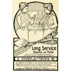 1902 Ad Long Service Spoons Forks Holmes Edwards Silverware Sterling 