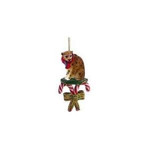  Leopard Candy Cane Christmas Ornament