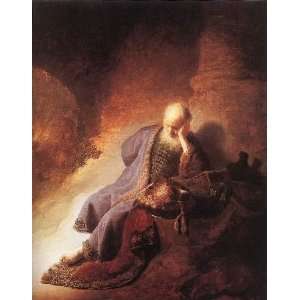   name Jeremiah Lamenting the Destruction of Jerusalem, by Rembrandt