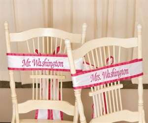 Personalized Custom Embroidered Wedding Chair Sashes  