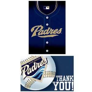   San Diego Padres Baseball   Invite & Thank You Combo 