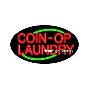 Coin Op Laundry Flashing Neon Sign 