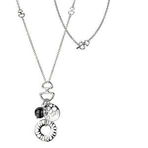  Hot Diamonds Hematite Cluster Necklace, Sterling Silver 