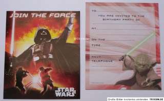 Star Wars Clone Wars 6x Einladungskarten Einladung Geburtstag Party 