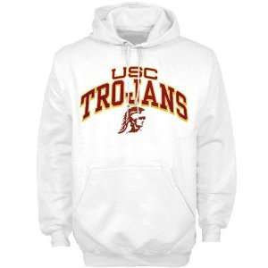  NCAA USC Trojans White Arched Hoody Sweatshirt Sports 