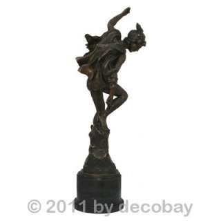 Bronze Figur Hermes Götterbote Bronzefigur Statue Gott  