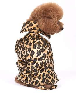 Brown Leopard Dog Halloween Costume Coat Clothes Anysz  