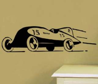 Vinyl Wall Art Decal Vintage Race Car Toon Sticker  