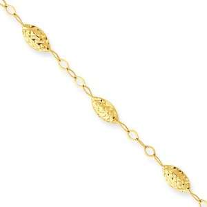  14k Puff Rice Bead Bracelet Size 7.5 Jewelry