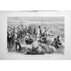  1879 Zulu War Ulundi Soldiers Natives Weapons Old Print 