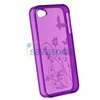 Purple Flower TPU Skin CASE+PRIVACY SCREEN FILTER+Car Charger for 