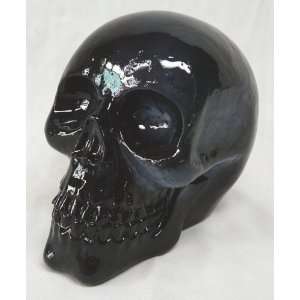 Translucent Black Skull Statue Cold Cast Resin Figurine 