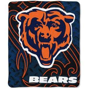  Chicago Bears Royal Plush Raschel NFL Blanket (Tattoo 