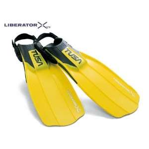  New Tusa Liberator X Ten Scuba Diving Fins   Yellow (Size 